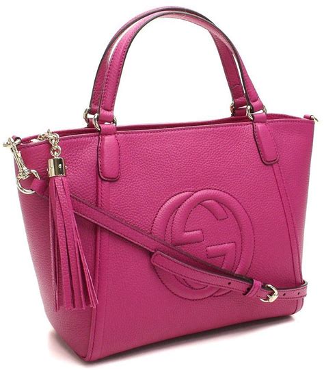 borsa fucsia gucci|Gucci leather shoulder bag.